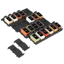 Load image into Gallery viewer, Famhap Gewürzregal Schublade 24 Stück, Verstellbarer Gewürz Organizer aus Kunststoff, Küchen Organizer für Gewürzgl?ser, Spice Rack für 5-120cm Schubladen Schwarz"