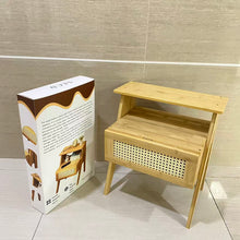 Load image into Gallery viewer, S.E.C.D Nightstands, Boho Side Table with Drawer Open Shelf, Cane Accent Bedside End Table with Solid Wood Legs for Bedroom, Dorm and Small Spaces - 11.81"D x 15.94"W x 22.87"H(Natural)