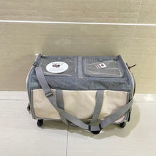 Load image into Gallery viewer, WanderCrawl Pet strollers,Cat Dog Carrier with Wheels Airline Approved Rolling Pet Carrier with Telescopic Handle and Shoulder Strap, Grey