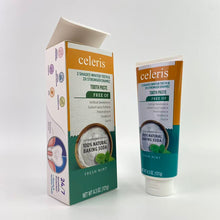 Load image into Gallery viewer, celeris Tooth paste,Fluoride-Free Toothpaste Whiten + Activated Charcoal - 4.3oz Tubes, Clean Mint- 100% Natural Baking Soda