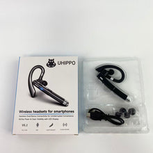 Load image into Gallery viewer, UHIPPO Wireless headsets for smartphones,Bluetooth Headset for Work 500Hrs Standby Time with Charging Case 270 Degrees Rotatable Microphone with LED for Truck Driver Bussiness and Travel