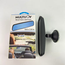 Load image into Gallery viewer, MULTIJOY Rearview mirrors,9.6'' Anti Glare Rear View Mirror with Suction Cup, Stick on Universal Inside Rearview Blue Mirror with Realistic Flat Wide Angle Mounted on Windshield for Car Auto Truck SUV Van (245mm)