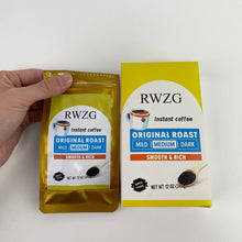 Load image into Gallery viewer, RWZG Instant coffee - 100% Caffeine, Mold Free, Low Acid Arabica Beans for On-the-Go Energy - Hot or Cold Rich Taste Single Serve Travel Packets