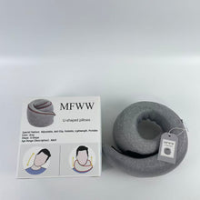 Load image into Gallery viewer, MFWW U-shaped pillows,Neck Pillow Airplane for Sleeping | Memory Foam Travel Pillow for Airplanes | Compact 360 Support | Washable Cover | Airplane Travel Essentials | Travel Neck Pillow