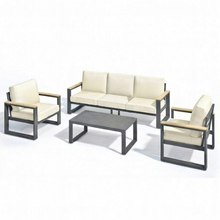 Load image into Gallery viewer, ZWYO HOSIMU All-Weather 4-Piece Ultra Aluminum Patio Furniture Set
