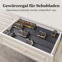Load image into Gallery viewer, Homhut Gewürzregal Schublade 4 Etagen, Gewürz Organizer Schublade, Gewürz Schubladeneinsatz, Schubladen Ordnungssystem von 33cm bis 62cm für Küche Arbeitsfl?che Schrank Regal"