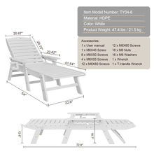 Load image into Gallery viewer, ZWYO HOSIMU Outdoor Chaise Lounge Chair 6 Position Adjustable Reclining Bench Lounger