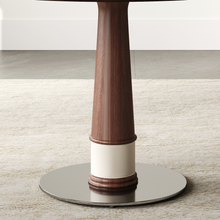 Load image into Gallery viewer, ZWYO HOSIMU 47 Inch Solid Wood Dining Table with 23 Inch Tempered Glass Lazy Susan
