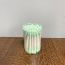 Load image into Gallery viewer, Fetrex Cotton buds for cosmetic purposes,Green Cotton Swabs Precision Pointed - 100 Count Pointy Organic Cotton Buds Double Side Tightly Wrapped Cotton Tips Paper Stick Soft Gentle Lint-Free Cruelty-Free, Pointy &amp; Round
