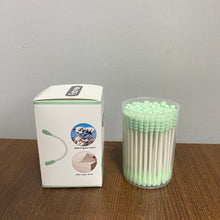 Load image into Gallery viewer, Fetrex Cotton buds for cosmetic purposes,Green Cotton Swabs Precision Pointed - 100 Count Pointy Organic Cotton Buds Double Side Tightly Wrapped Cotton Tips Paper Stick Soft Gentle Lint-Free Cruelty-Free, Pointy &amp; Round
