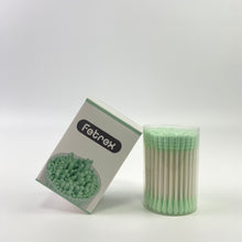 Load image into Gallery viewer, Fetrex Cotton buds for cosmetic purposes,Green Cotton Swabs Precision Pointed - 100 Count Pointy Organic Cotton Buds Double Side Tightly Wrapped Cotton Tips Paper Stick Soft Gentle Lint-Free Cruelty-Free, Pointy &amp; Round
