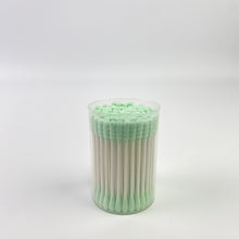Load image into Gallery viewer, Fetrex Cotton buds for cosmetic purposes,Green Cotton Swabs Precision Pointed - 100 Count Pointy Organic Cotton Buds Double Side Tightly Wrapped Cotton Tips Paper Stick Soft Gentle Lint-Free Cruelty-Free, Pointy &amp; Round
