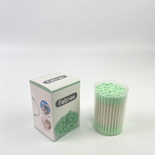 Load image into Gallery viewer, Fetrex Cotton buds for cosmetic purposes,Green Cotton Swabs Precision Pointed - 100 Count Pointy Organic Cotton Buds Double Side Tightly Wrapped Cotton Tips Paper Stick Soft Gentle Lint-Free Cruelty-Free, Pointy &amp; Round
