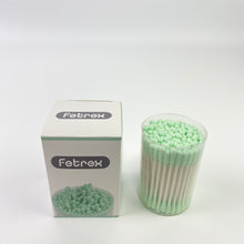 Load image into Gallery viewer, Fetrex Cotton buds for cosmetic purposes,Green Cotton Swabs Precision Pointed - 100 Count Pointy Organic Cotton Buds Double Side Tightly Wrapped Cotton Tips Paper Stick Soft Gentle Lint-Free Cruelty-Free, Pointy &amp; Round
