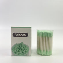 Load image into Gallery viewer, Fetrex Cotton buds for cosmetic purposes,Green Cotton Swabs Precision Pointed - 100 Count Pointy Organic Cotton Buds Double Side Tightly Wrapped Cotton Tips Paper Stick Soft Gentle Lint-Free Cruelty-Free, Pointy &amp; Round
