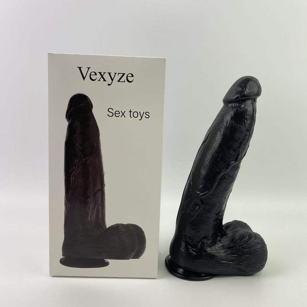 Vexyze Sex toys, Black Dildos, Sex Toy, 8.5 Inch Ultra Soft Lifelike Silicone Anal Dildo with Strong Suction Cup, G Spot Stimulator Adult Sexy Toys for Women Men Couple Sexual Pleasure Tools for Women, Black