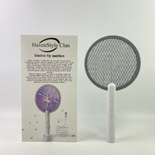 Load image into Gallery viewer, HavenStyle Clan Electric fly swatters,Electric Fly Swatter 3000V Bug Zapper Racket 2 in 1 Fly Swatter with 1200mAh Battery Rechargeable Mosquito Killer Lamp with 3 Layers Safety Mesh for Indoor and Outdoor
