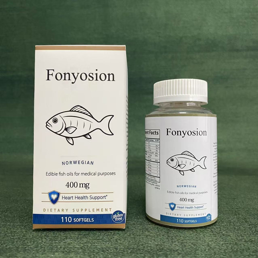 Fonyosion Edible fish oils for medical purposes - Cod Liver Oil, Omega-3s + A & D3, Wild-Caught Norwegian Arctic Cod-Liver Oil, Sustainably Sourced Nordic Fish Oil Liquid, Green Apple