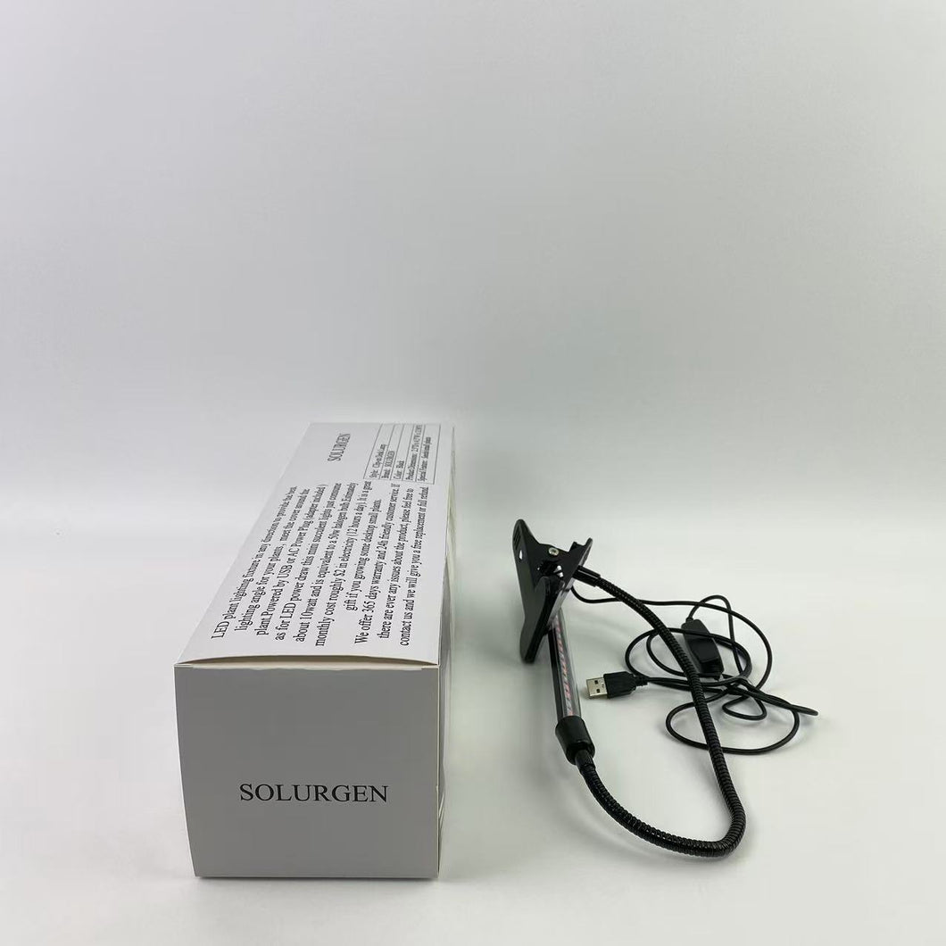 SOLURGEN Lights for use in growing plants,LED Grow Light,6000K Full Spectrum Clip Plant Growing Lamp with White Red LEDs for Indoor Plants,5-Level Dimmable,Auto On Off Timing 4 8 12Hrs
