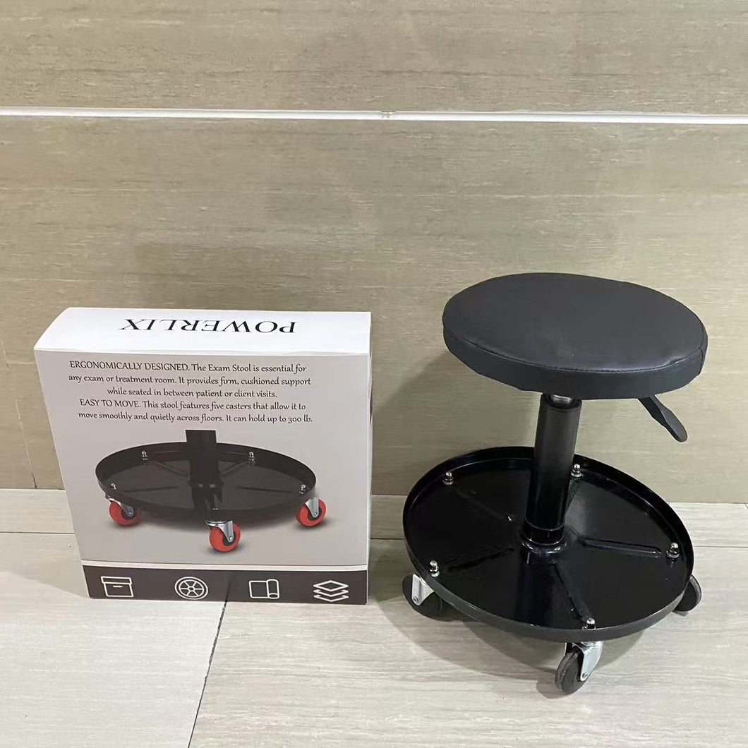 POWERLIX Stools – Rolling Stool for Dentists, Spas, & Healthcare Environments – Round Stool with 5 Casters – Adjustable Height from 18.5