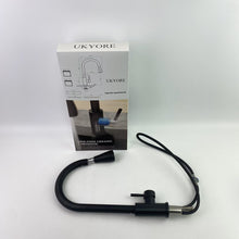Load image into Gallery viewer, UKYORE Taps for washstands,Black Kitchen Faucets, Kitchen Faucet with Pull Down Sprayer, High Arc Single Handle Stainless Steel Sink Faucets 1 or 3 Hole, Classic Kitchen Sink Faucets for Farmhouse Camper Laundry Bar
