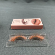 Load image into Gallery viewer, Kyralth False eyelashes,Brown Lashes 14mm Natural Light Brown False Eyelashes Clear Band Faux 3D Mink False Eyelashes Natural Looking Fluffy Cat Eye Wispy Strip Lashes
