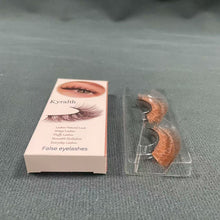 Load image into Gallery viewer, Kyralth False eyelashes,Brown Lashes 14mm Natural Light Brown False Eyelashes Clear Band Faux 3D Mink False Eyelashes Natural Looking Fluffy Cat Eye Wispy Strip Lashes

