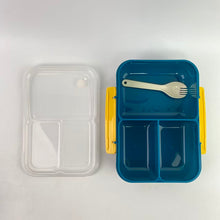 Load image into Gallery viewer, Lunch365+ Lunch boxes，Lunch Box,Bento Box Adult,Leakproof Lunch Containers for Adults/Kids/Toddler,1200ML-3 Compartments bento Lunch box with Utensil,Microwave &amp; Dishwasher &amp; Freezer Safe (Blue)
