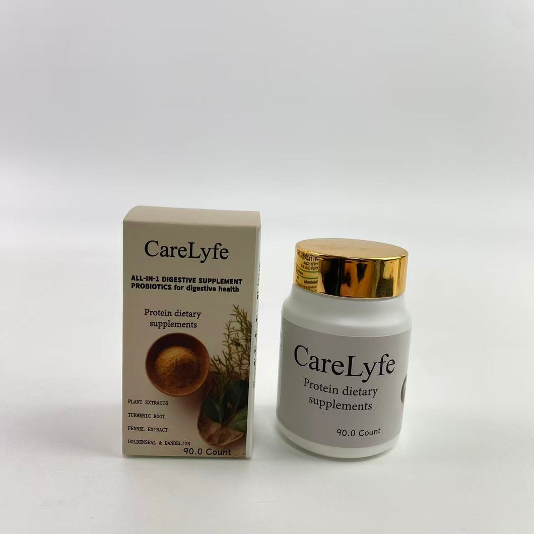 CareLyfe Protein dietary supplements - 90 Capsules - A Highly Bioavailable Protein Source with Essential and Branched Chain Amino Acids. Supports Structure and Function of Key Organs and Tissues.