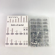 Load image into Gallery viewer, WVYWV  Bolts of metal,351Pcs Machine Screws Nuts and Bolts Assortment Kit, # 6-32# 8-32# 10-24 Phillips Pan Head Assorted 304 Stainless Steel Bolts Nuts Flat Washers Bolts with Case
