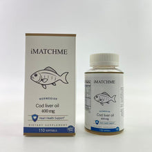 Load image into Gallery viewer, iMATCHME Cod liver oil - Cod Liver Oil, Omega-3s + A &amp; D3, Wild-Caught Norwegian Arctic Cod-Liver Oil, Sustainably Sourced Nordic Fish Oil Liquid, Green Apple
