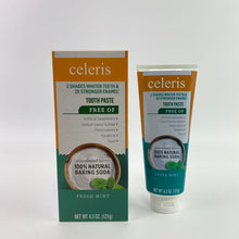 Load image into Gallery viewer, celeris Tooth paste,Fluoride-Free Toothpaste Whiten + Activated Charcoal - 4.3oz Tubes, Clean Mint- 100% Natural Baking Soda
