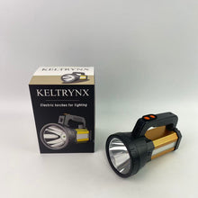 Load image into Gallery viewer, KELTRYNX Electric torches for lighting,Super Bright Torch Searchlight Handheld Portable LED Spotlight USB Rechargeable Multi-Function Flashlight Outdoor Long Shots Lamp
