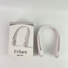 Load image into Gallery viewer, FrSara Neck Fan,Cooling Neck Fan, 5-Speed, USB Rechargeable Bladeless Hands-Free Portable Lightweight Quiet LED Display Indoor Outdoor Birthday Xmas Gift Men Women Summer Travel (Classic White)
