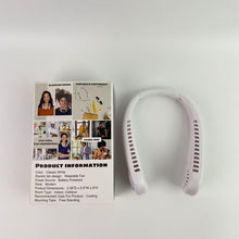 Load image into Gallery viewer, FrSara Neck Fan,Cooling Neck Fan, 5-Speed, USB Rechargeable Bladeless Hands-Free Portable Lightweight Quiet LED Display Indoor Outdoor Birthday Xmas Gift Men Women Summer Travel (Classic White)
