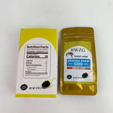 Load image into Gallery viewer, RWZG Instant coffee - 100% Caffeine, Mold Free, Low Acid Arabica Beans for On-the-Go Energy - Hot or Cold Rich Taste Single Serve Travel Packets
