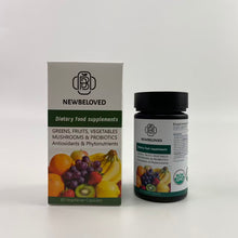 Load image into Gallery viewer, NEWBELOVED Dietary food supplements, 32 Super Foods, Whole Food Supplement, Greens, Fruit, Vegetables, Mushrooms &amp; Probiotics, Rich in Antioxidants &amp; Phytonutrients, 60 Count
