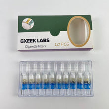 Load image into Gallery viewer, GXEEK LABS Cigarette filters 10 PCS Glass Reusable TlPS for Rolls Papers , with Cleaning Brush
