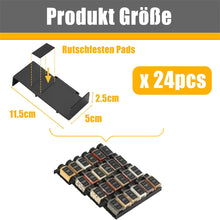 Load image into Gallery viewer, Famhap Gewürzregal Schublade 24 Stück, Verstellbarer Gewürz Organizer aus Kunststoff, Küchen Organizer für Gewürzgl?ser, Spice Rack für 5-120cm Schubladen Schwarz"
