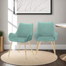 Load image into Gallery viewer, ZWYO HOSIMU Dining Room Chair with Gold Legs - Set of 2
