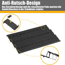 Load image into Gallery viewer, Famhap Gewürzregal Schublade 24 Stück, Verstellbarer Gewürz Organizer aus Kunststoff, Küchen Organizer für Gewürzgl?ser, Spice Rack für 5-120cm Schubladen Schwarz"
