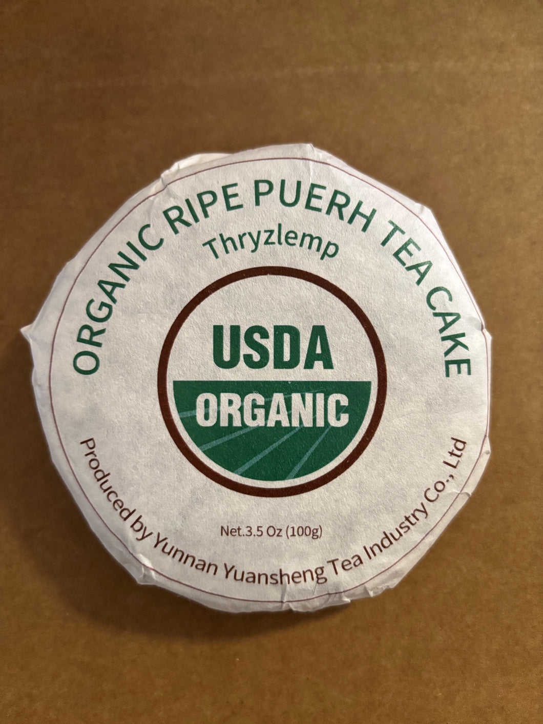 Thryzlemp Organic Ripe Pu erh Tea Cake,3.53 Oz USDA Certified Aged Fermented Pu-Erh Tea Cake, Chiese Tea Fermented Traditional Craft, Woody Aroma, No Fishy