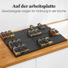 Load image into Gallery viewer, Homhut Gewürzregal Schublade 4 Etagen, Gewürz Organizer Schublade, Gewürz Schubladeneinsatz, Schubladen Ordnungssystem von 33cm bis 62cm für Küche Arbeitsfl?che Schrank Regal"
