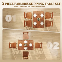Load image into Gallery viewer, ZWYO HOSIMU 5-Piece Wooden Dining Room Set
