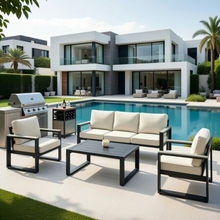 Load image into Gallery viewer, ZWYO HOSIMU All-Weather 4-Piece Ultra Aluminum Patio Furniture Set
