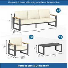 Load image into Gallery viewer, ZWYO HOSIMU All-Weather 4-Piece Ultra Aluminum Patio Furniture Set
